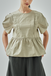 Willow Pleated Peplum Top